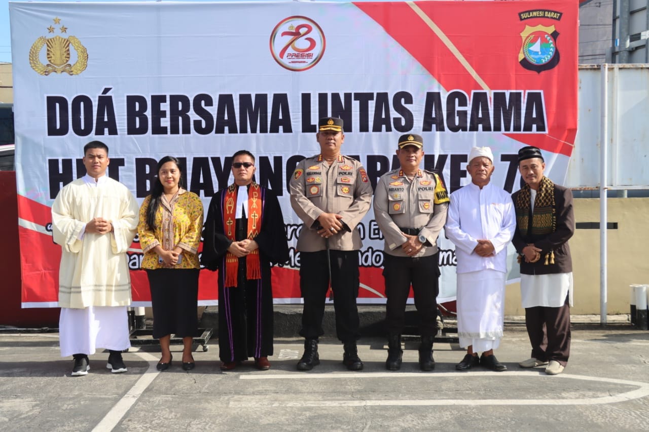 Sambut Hari Bhayangkara Ke 78, Polresta Mamuju Gelar Doa Bersama Lintas Agama