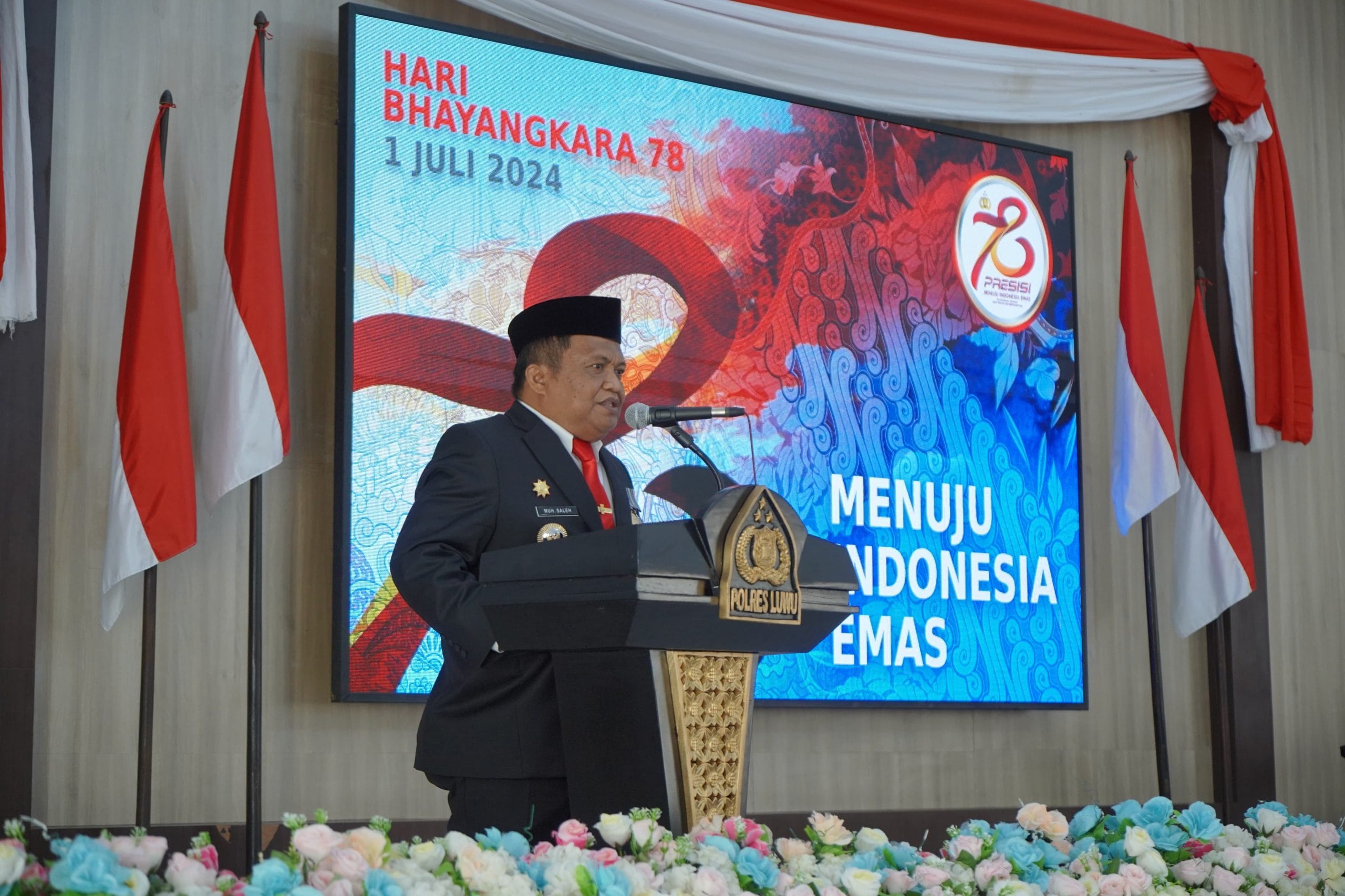 Hadiri Hari Bhayangkara ke-78, Pj. Bupati Luwu : Terima Kasih Atas Kinerja Polri