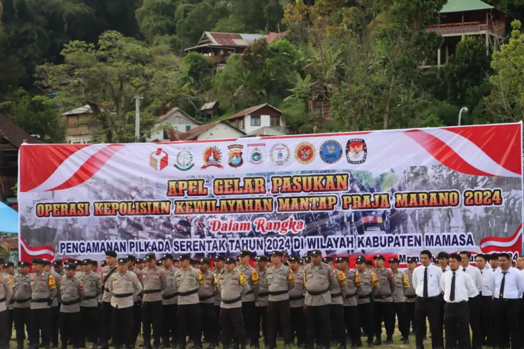 Siap Amankan Pilkada, Polres Mamasa Laksanakan Apel Gelar Pasukan Ops Mantap Praja Marano 2024