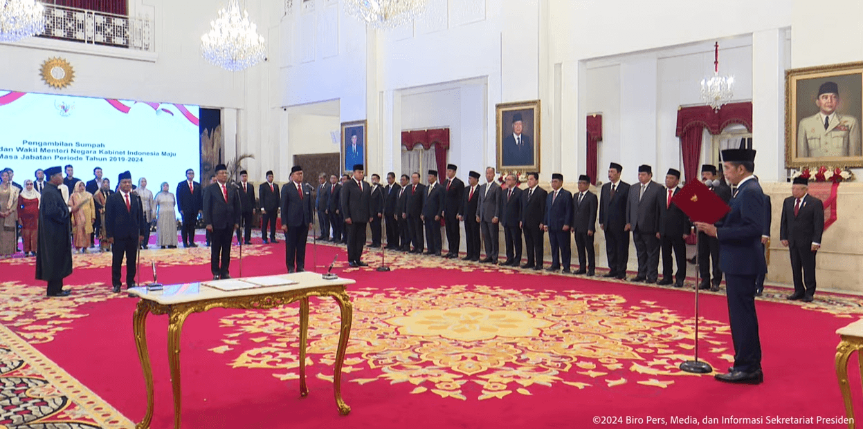 Presiden Lantik 3 Menteri dan 1 Wakil Menteri Kabinet Indonesia Maju Sisa Masa Jabatan Periode Tahun 2019-2024