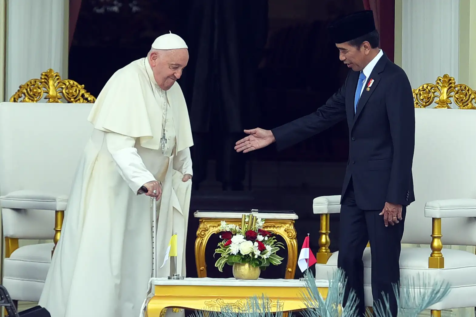 Presiden Terima Kunjungan Paus Fransiskus di Istana Merdeka, Jakarta