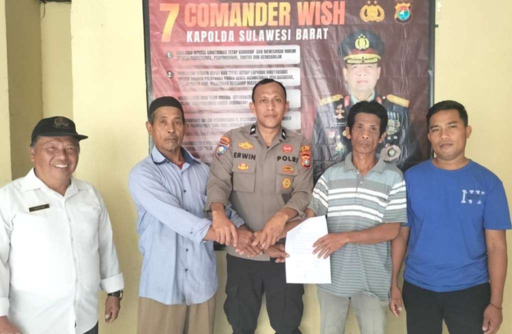 Bhabinkamtibmas Polres Majene Berhasil Damaikan Pertikaian Antar Warga di Malunda Melalui Mediasi
