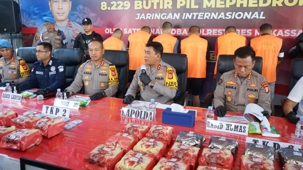 Satuan Reskrim Narkoba Polrestabes Makassar Ungkap Peredaran Sabu Jaringan Internasional Senilai 50 Miliar
