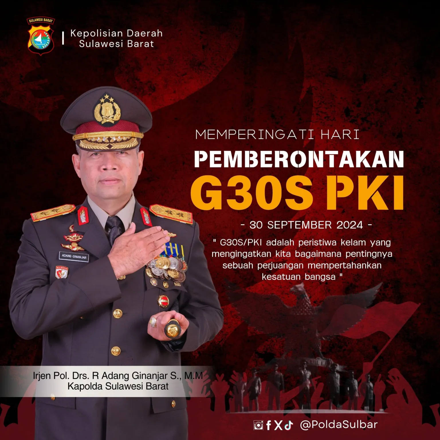 Kapolda Sulbar Peringati Pemberontakan G30S/PKI: “Peristiwa Kelam yang Mengajarkan Kita Arti Kesatuan Bangsa