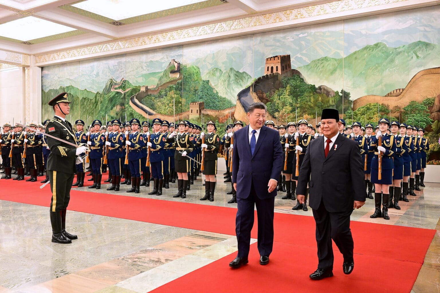 Kunjungan Kenegaraan Perdana, Presiden Prabowo Disambut Upacara Kenegaraan oleh Presiden Xi Jinping