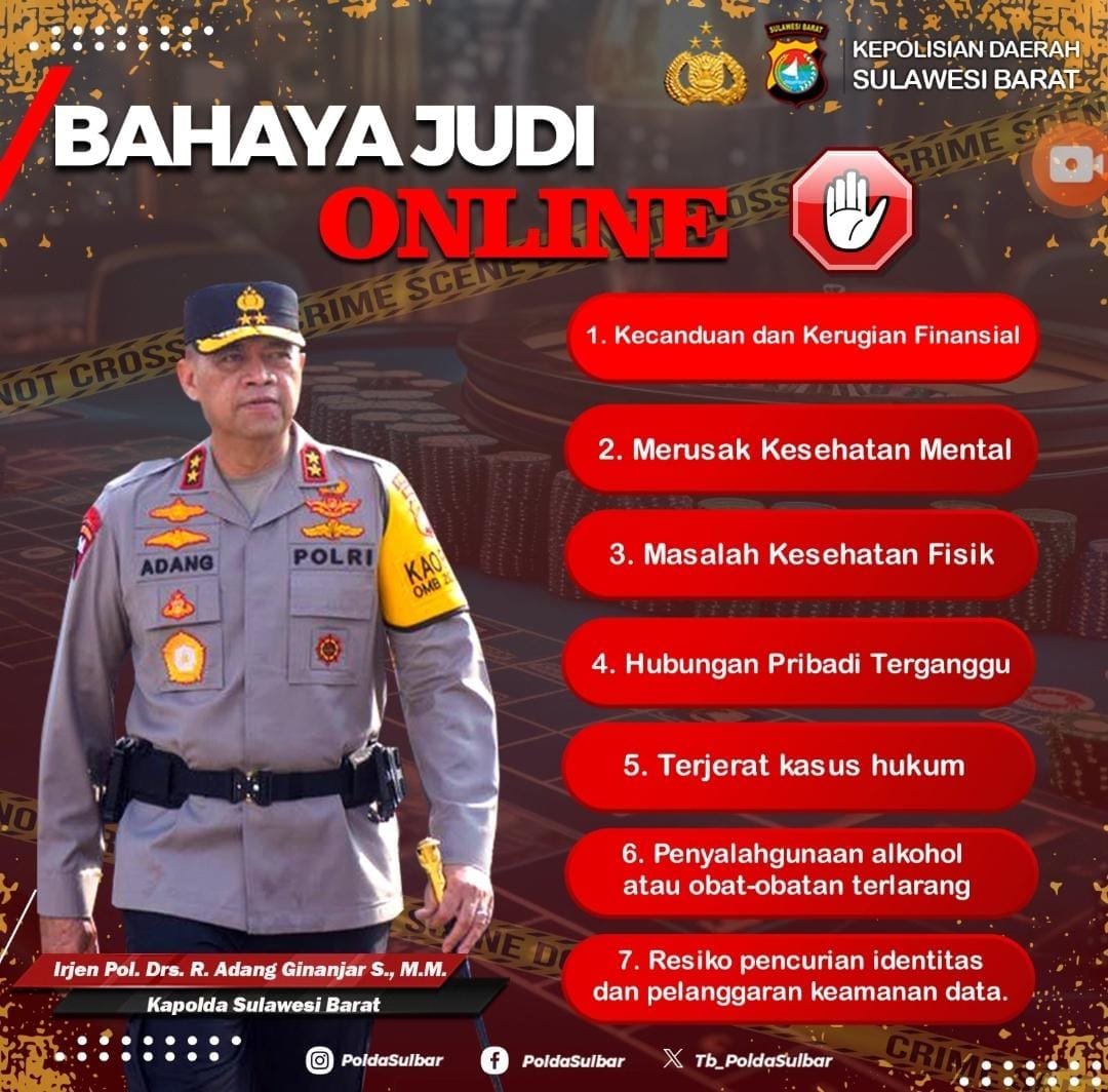 Kapolda Sulbar Sampaikan 7 Poin Penting Bahaya Judi Online!