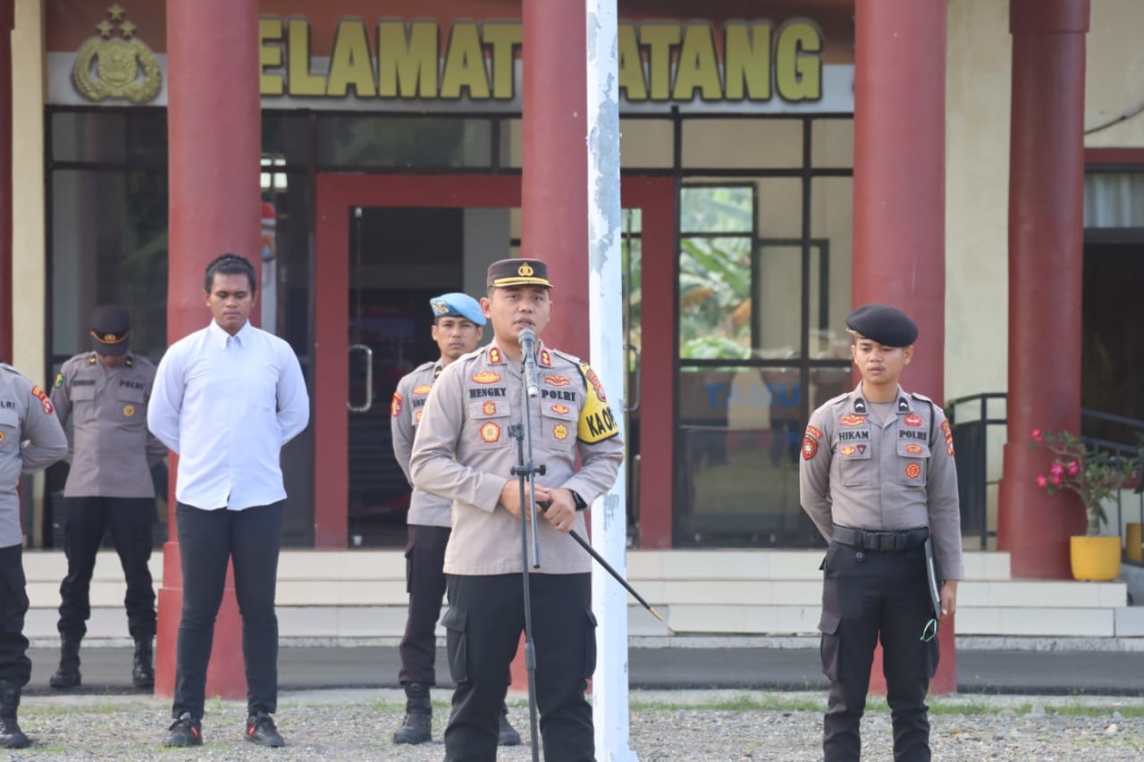 Kapolres Mamuju Tengah Pimpin Apel Penerimaan Siswa Diktukba SPN Polda Sulbar untuk Latihan Kerja