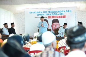 Wakil Gubernur Sulawesi Barat Mayjen TNI (Purn) Salim S Mengga menghadiri Syukuran tim pemenangan dan simpatisan SDK-JSM, Di Desa Alu