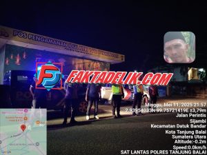 Cegah Kejahatan Jalanan dan Pelanggaran Lalu Lintas, Sat Lantas Polres Tanjung Balai Gelar Blue Light Patrol