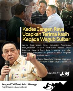 Kades Jengen Raya Ucapkan Terima kasih Kepada Wagub Sulbar