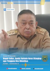 Wagub Sulbar Minta Bandar Narkoba Ditangkap, Jangan Hanya Pengguna