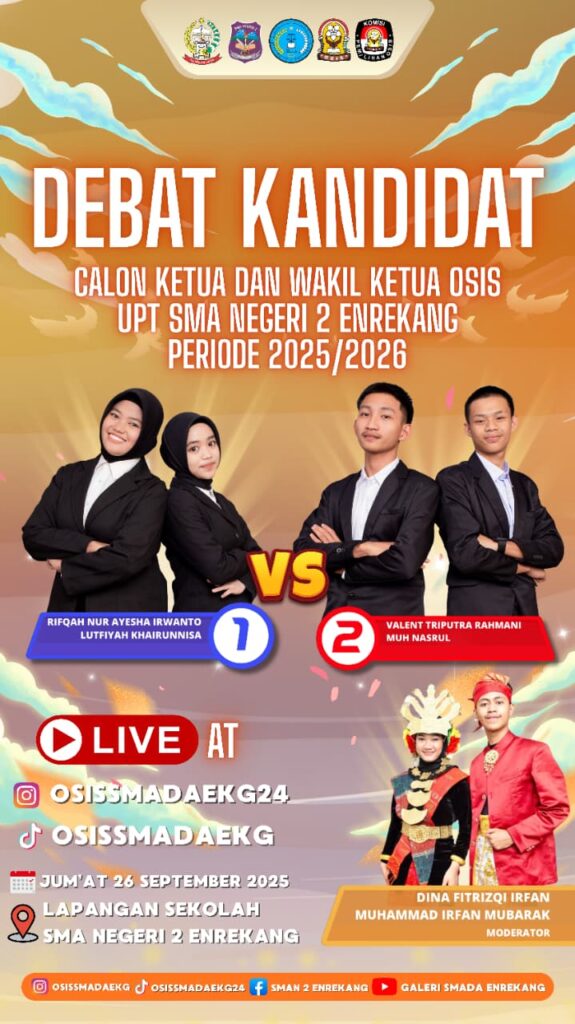 Pemaparan Visi Misi dan Debat Terbuka Calon Ketua dan Wakil Ketua OSIS SMA Negeri 2 Enrekang