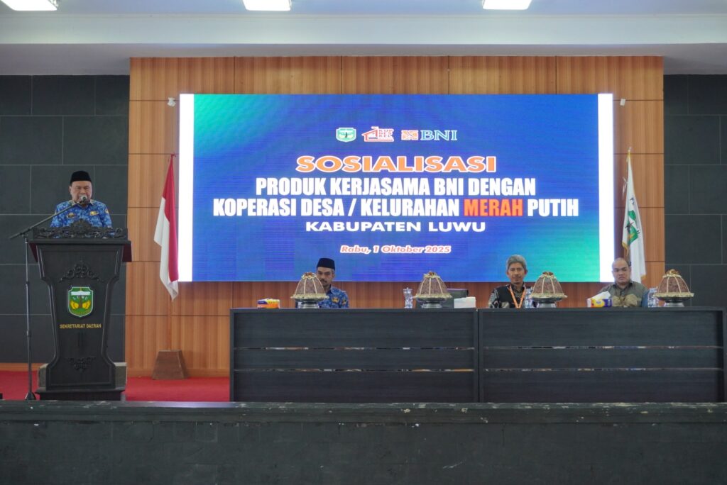 Sekda Luwu Buka Sosialisasi Produk Kerjasama BNI Dengan Koperasi Desa/Kelurahan Merah Putih