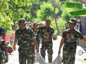 Pra TMMD ke-126, Kodim 1401/Majene Gotong Royong Bersama Masyarakat Bangun Talud