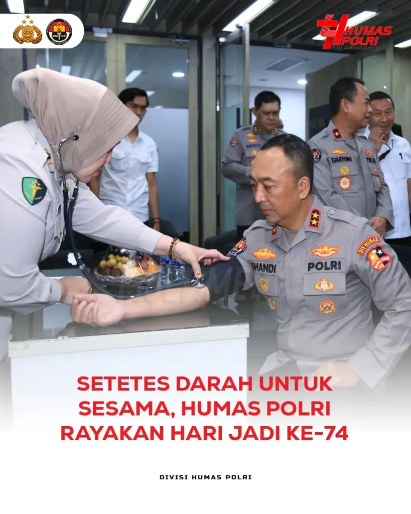 Humas Polri Gelar Donor Darah Jelang HUT ke-74, Wujud Kepedulian pada Masyarakat