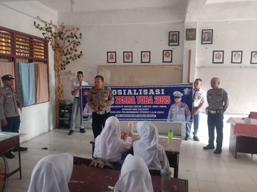 Operasi Zebra Toba 2025, Sat Lantas Polres Tanjungbalai Berikan Sosialisasi Kepada Pelajar