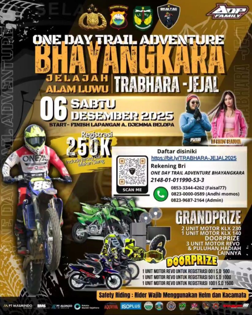 Ribuan Rider Sudah Mendaftar, Ayo Jadi Bagian dari Petualangan Terbesar di Luwu!