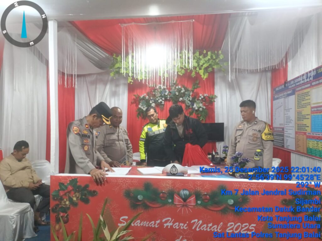 Pastikan Keamanan Natal, Kabag SDM Polres Tanjung Balai Cek Kesiapan Personel di Pospam KM 7