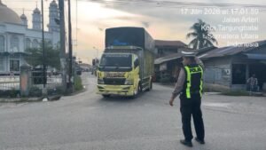 Patroli Sore, Sat Lantas Polres Tanjung Balai Patroli di Titik Rawan