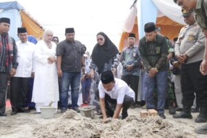 Wali Kota Tanjungbalai Hadiri Acara Peletakan Batu Pertama Gedung Hj Salmah Saragih MTSN 2 Tanjungbalai