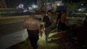 Sat Samapta Polres Polman Pasang Tenda Pantau di Lokasi Kebakaran Desa Galung Tuluk