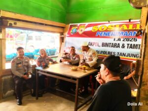 Wujudkan Mimpi Jadi Polisi, Sat Binmas Polres Tanjung Balai Sosialisasi di Warung Kopi