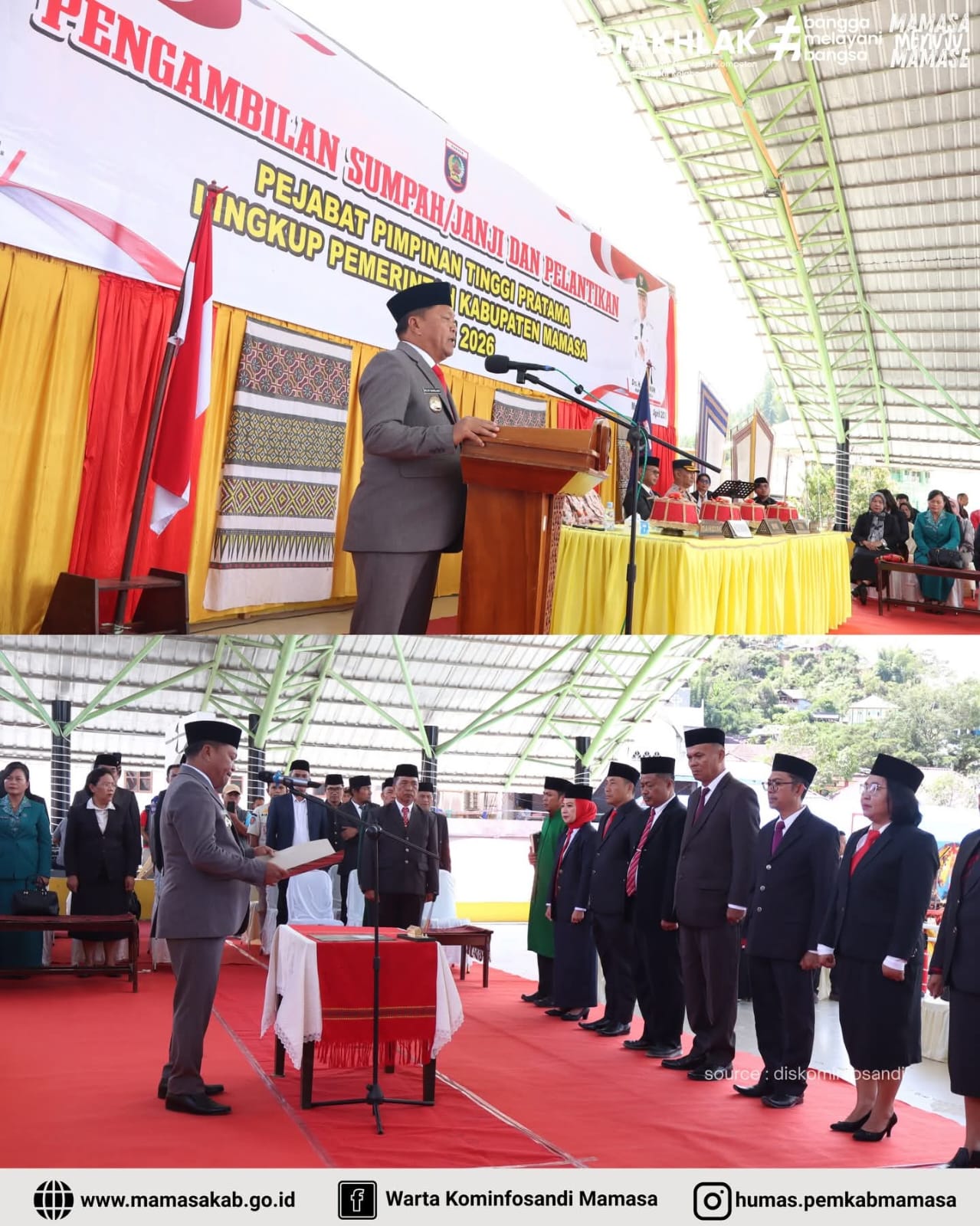 Bupati Mamasa Lantik 8 Pejabat Tinggi Pratama Eselon II