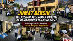 Ciptakan Lingkungan Kerja yang Sehat, Polres Tanjungbalai Kompak Gelar Aksi “Jumat Bersih”