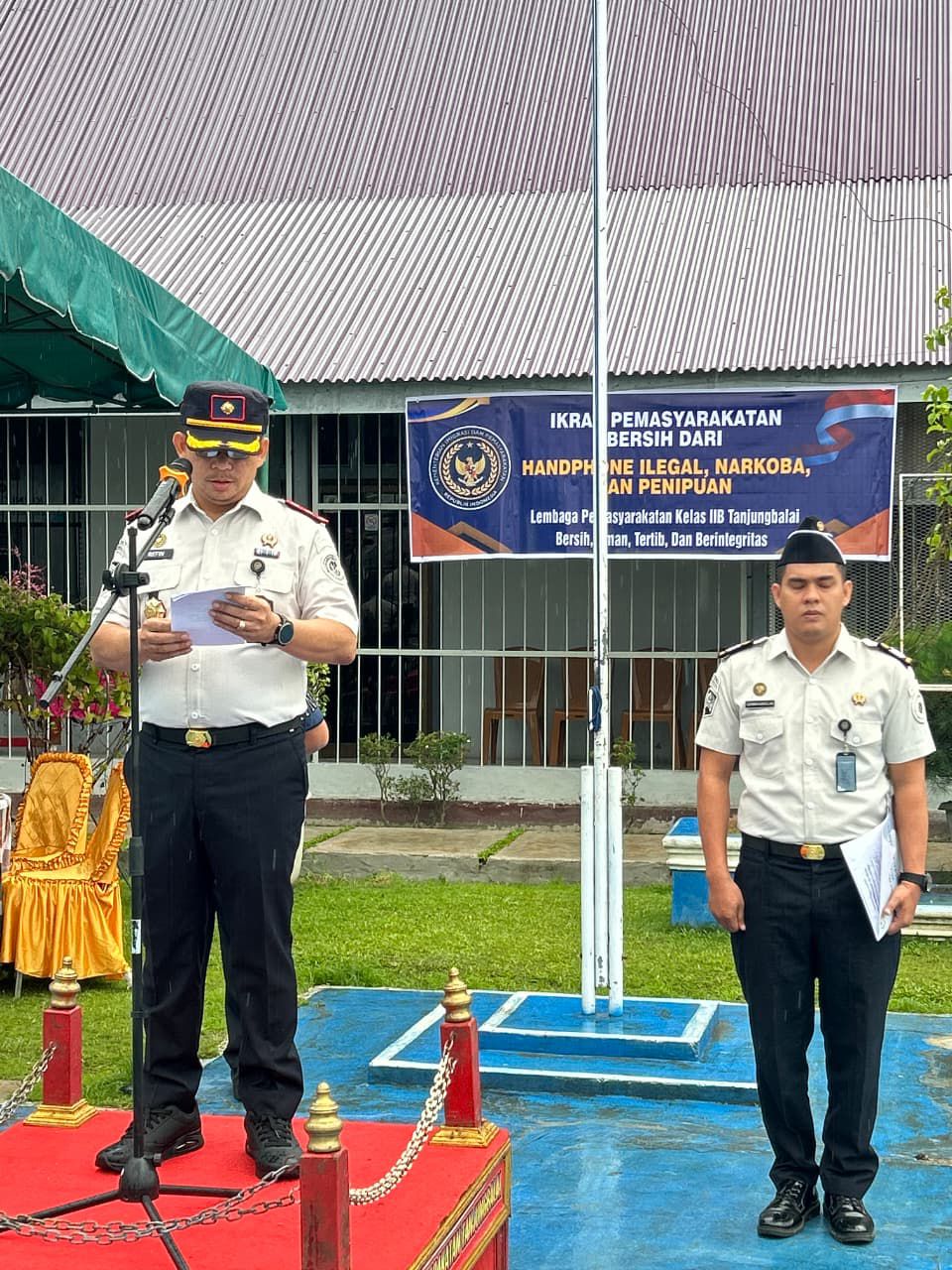LAPAS KELAS IIB TANJUNG BALAI ASAHAN GELAR IKRAR PEMASYARAKATAN BERSIH DARI HANDPHONE ILEGAL, NARKOBA, DAN PENIPUAN