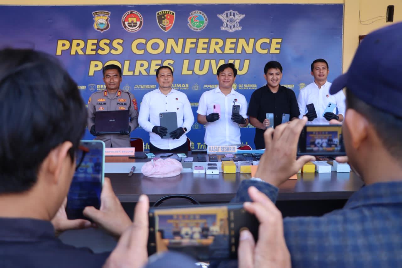 Satreskrim Polres Luwu Ungkap Kasus Curat di Empat TKP, Puluhan Barang Bukti Diamankan