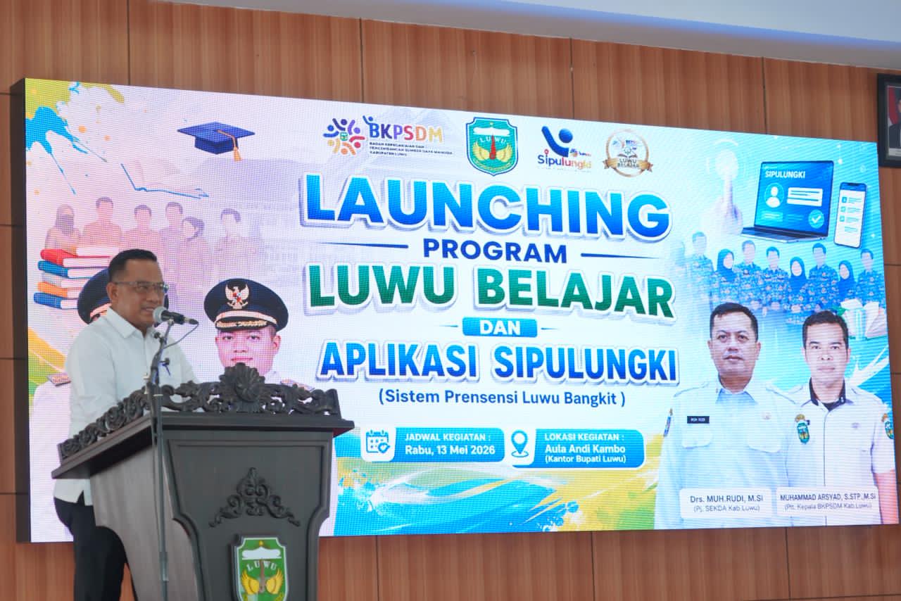 Pemkab Luwu Luncurkan Program “Luwu Belajar” dan Aplikasi Presensi Sipulungki