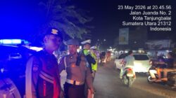 Cegah Balap Liar dan Kejahatan Jalanan, Sat Lantas Polres Tanjung Balai Gelar Patroli Blue Light