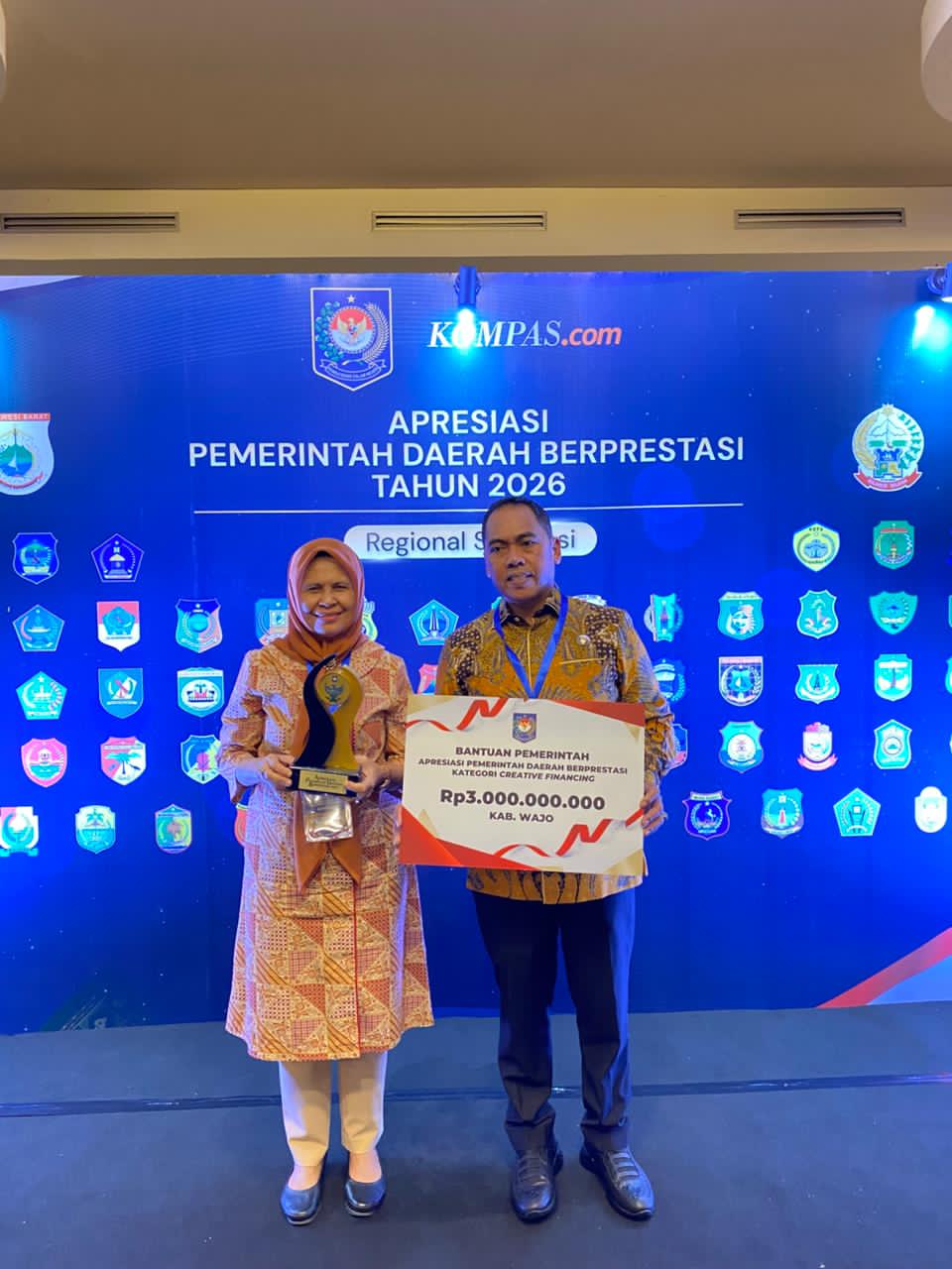 Creative Financing Jadi Kunci, Pemkab Wajo Diganjar Penghargaan Kemendagri di Kendari