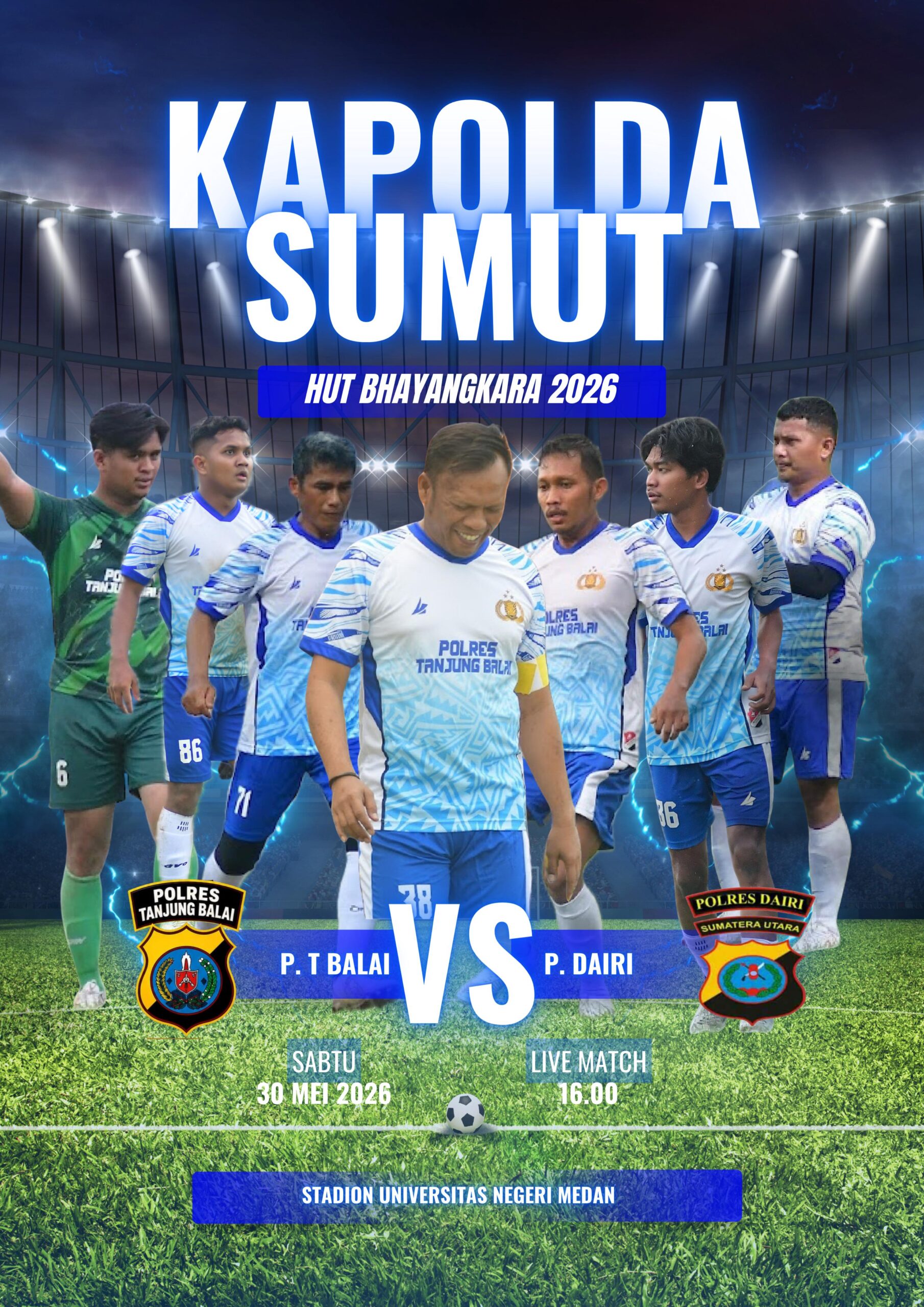 PERTANDINGAN BERSEJARAH DI STADION UNIMED: PS POLRES TANJUNG BALAI HADAPI PS POLRES DAIRI BABAK 8 BESAR