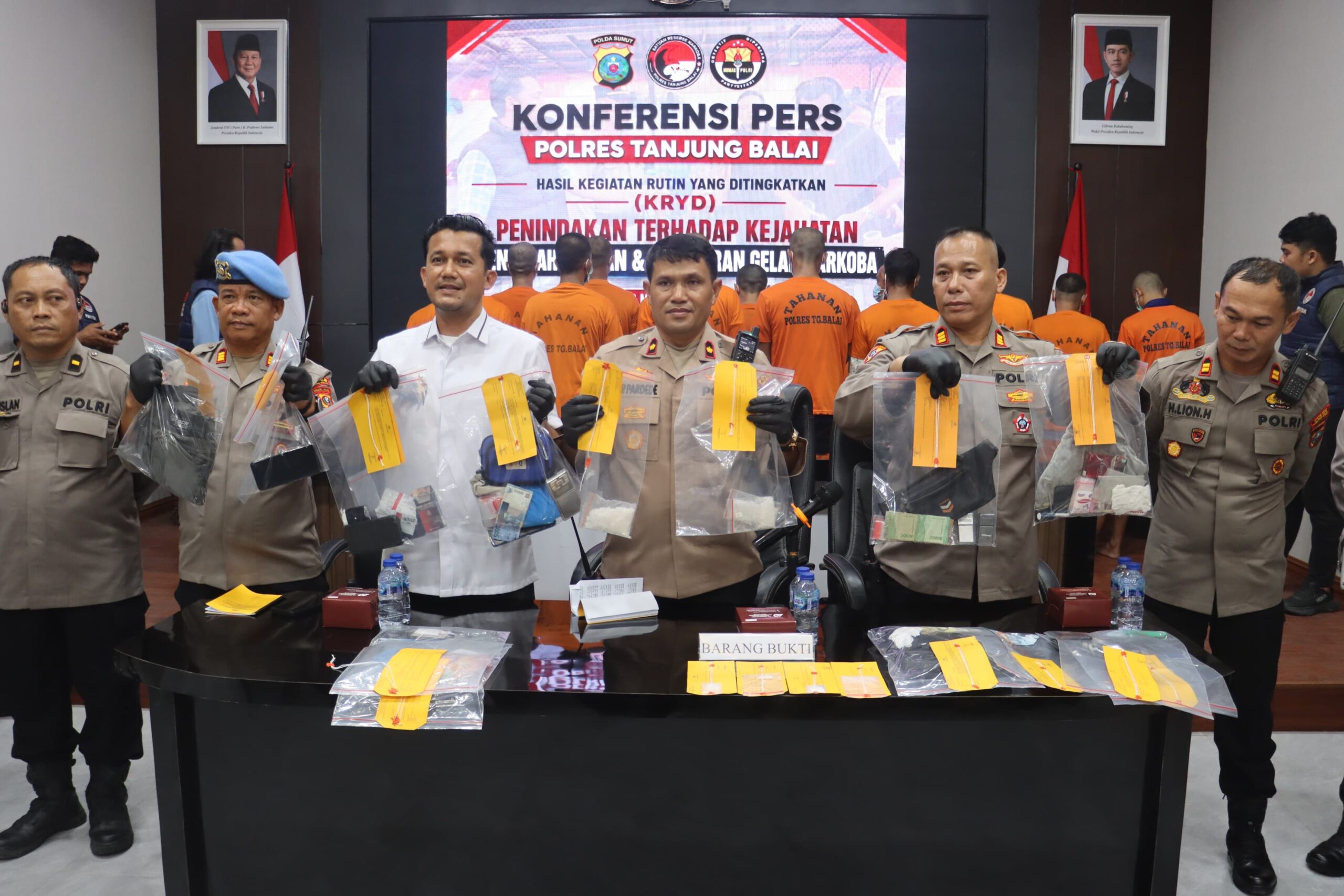 Polres Tanjung Balai Gelar Konferensi Pers, Ungkap 15 Kasus Narkoba Hasil KRYD