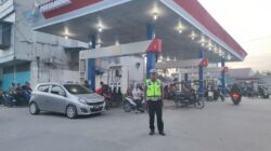 Antisipasi Kelangkaan BBM, Sat Lantas Polres Tanjung Balai Jaga Ketat Sejumlah SPBU