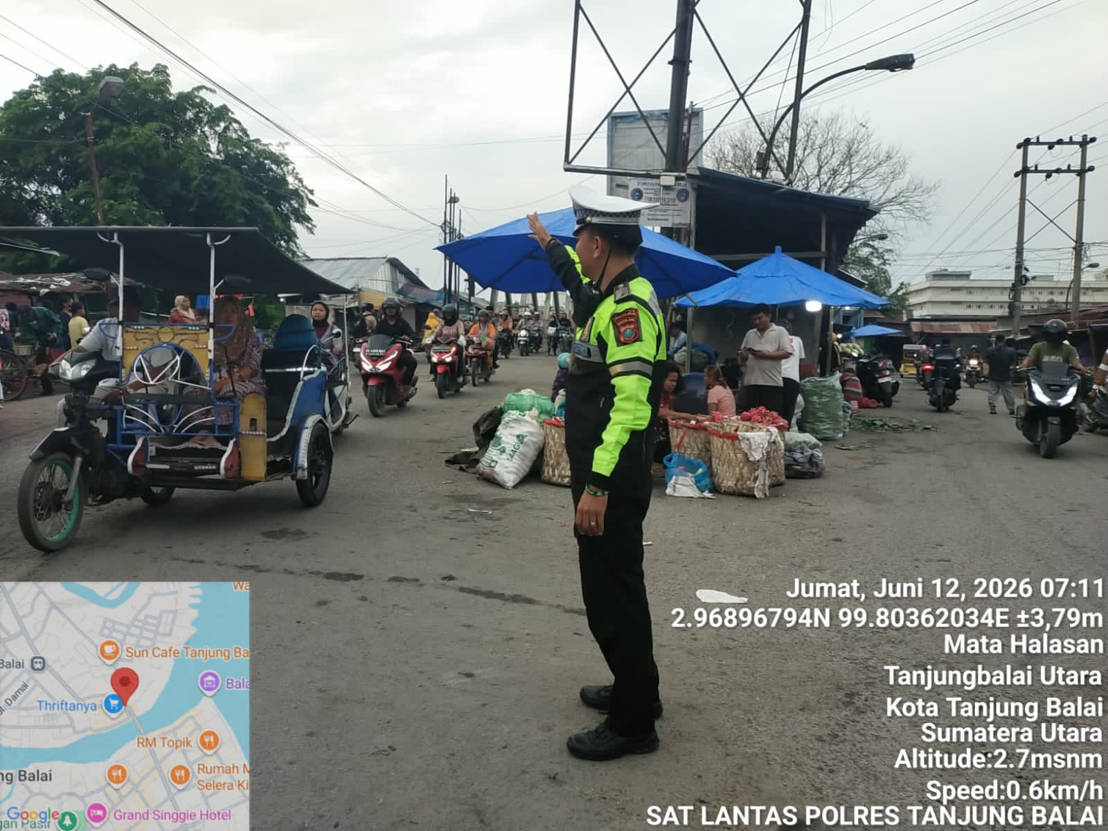 Gatur Pagi, Sat Lantas Polres Tanjung Balai Pastikan Arus Lalu Lintas Aman dan Kondusif