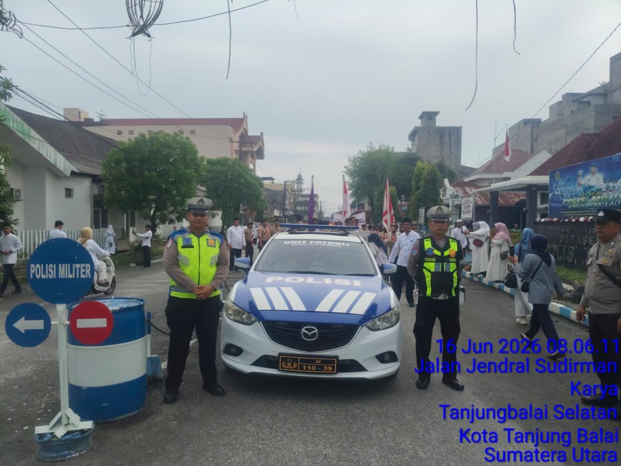 Sambut Tahun Baru Islam 1448 H, Sat Lantas Polres Tanjung Balai Amankan Pawai Ta’aruf