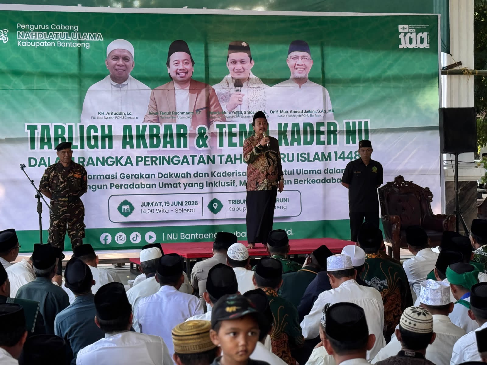 Di Tribun Pantai Seruni, Ribuan Jamaah Hadiri Tabligh Akbar dan Temu Kader NU Bantaeng