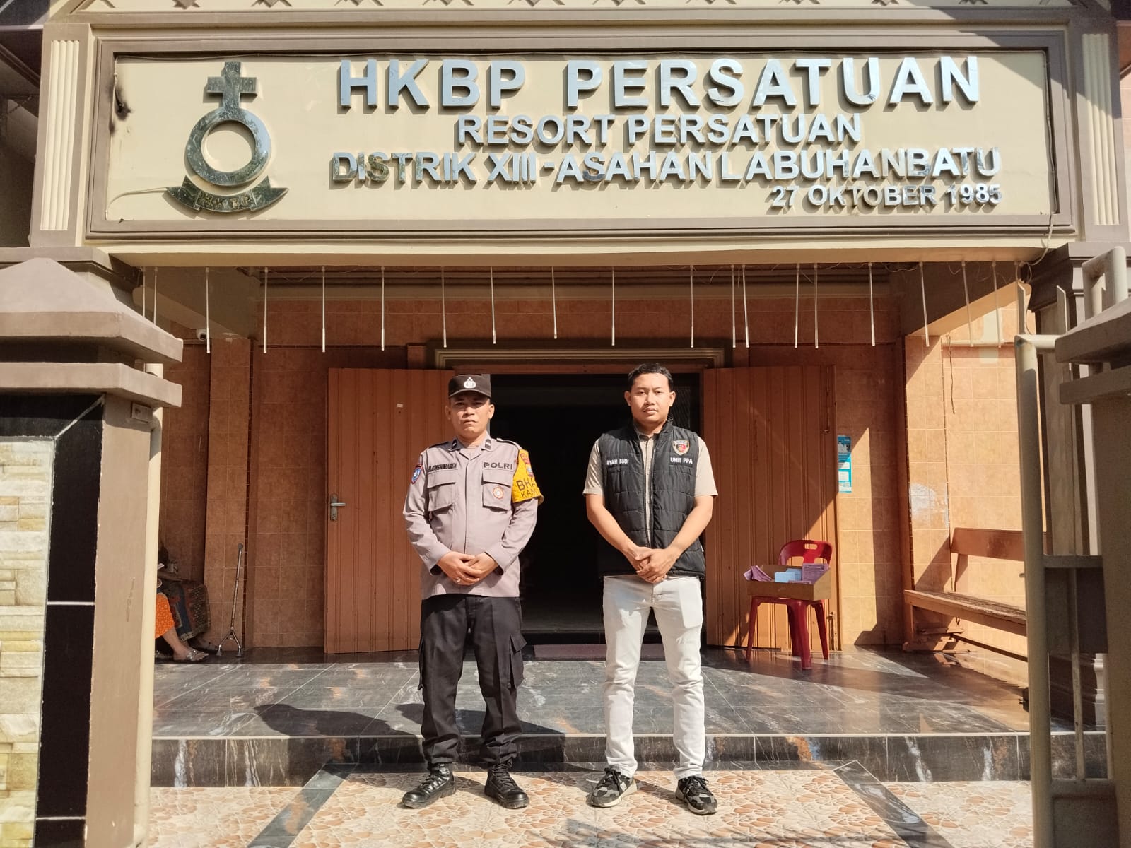 Jamin Kenyamanan Ibadah, Polres Tanjungbalai Amankan Gereja di Hari Minggu