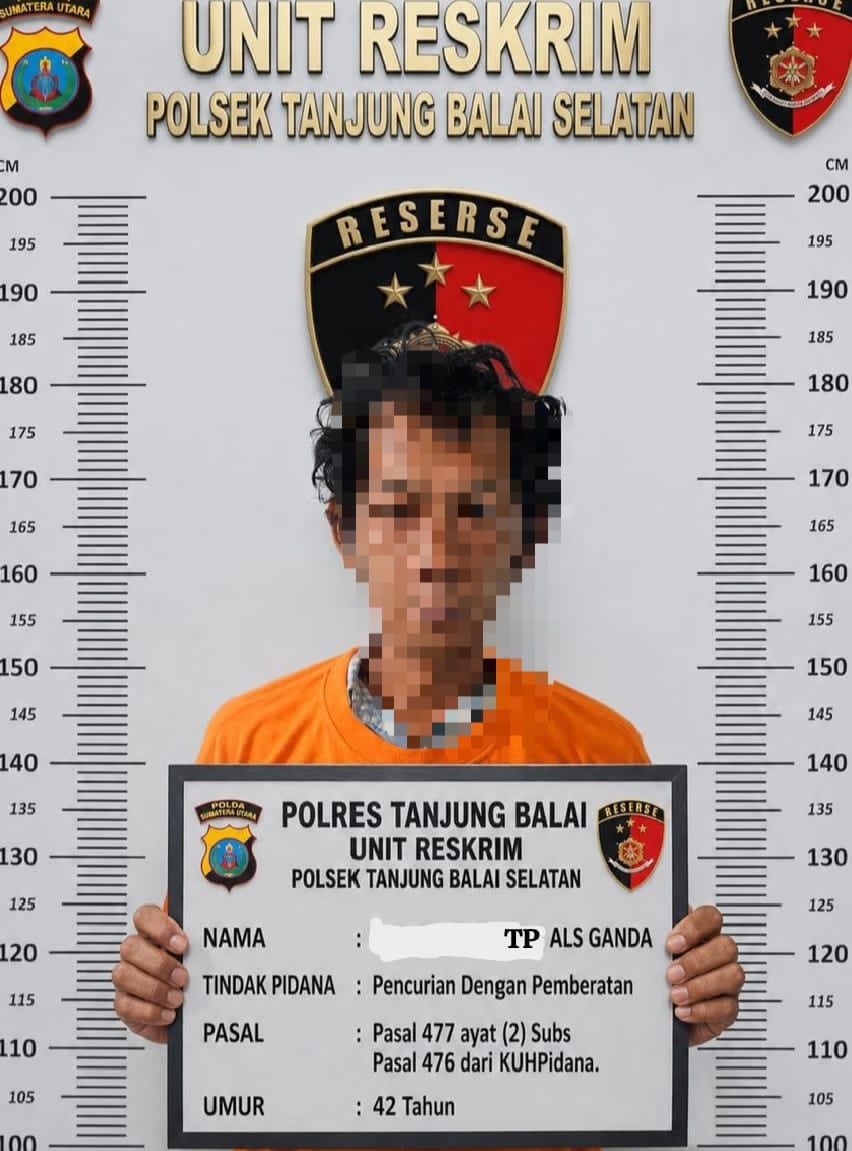 Polsek Tanjungbalai Selatan Ringkus Pelaku Pencurian Rumah Kosong di Tanjungbalai