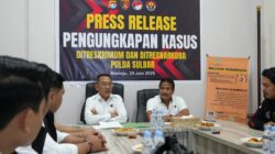 Ditreskrimum Polda Sulbar Gelar Konferensi Pers, Paparkan Pengungkapan Kasus Menonjol Periode Januari–Juni 2026