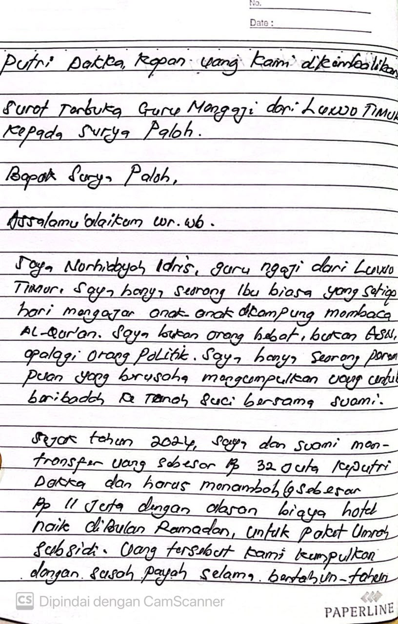 Putri Dakka, Kapan Uang Kami Dikembalikan?
