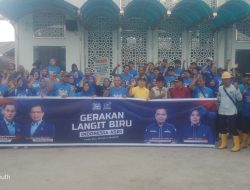 HUT ke-25, Demokrat Tanjungbalai Gelar Gotong Royong di Masjid Menara, Usung Tema Langit Biru Indonesia Asri