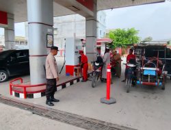 Pastikan Stok Aman, Polsek Sei Tualang Raso Pantau SPBU