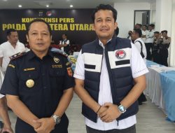 Kasat Narkoba Polres Tanjungbalai Hadiri Konferensi pers Ungkap Narkoba Polda Sumut