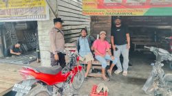 Bhabinkamtibmas Pulau Simardan Sapa Warga Imbau Bijak Bermedsos