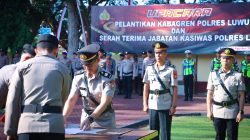 Estafet Kepemimpinan di Tubuh Polres Luwu, Kapolres Lantik Kabagren dan Serah Terima Kasiwas