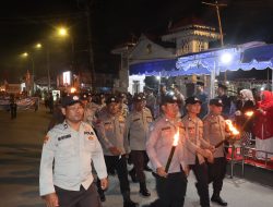 Kapolres Tanjungbalai Hadiri Pawai Obor Sambut HUT ke-81 RI Kota Tanjungbalai
