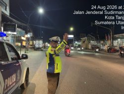 Cegah Balap Liar, Sat Lantas Polres Tanjungbalai Gelar Patroli Malam